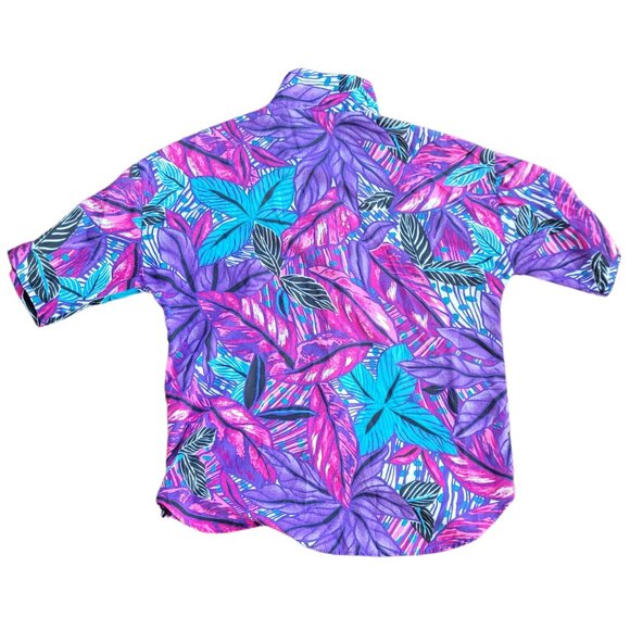 Vintage Touche L.A. Neon Button Up Hawaiian Shirt, Sz M - Picture 3 of 10